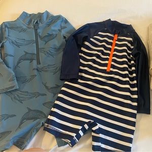 Bundle of 2 Baby Boy / Toddler Boy Swim Rashguards 18 Months